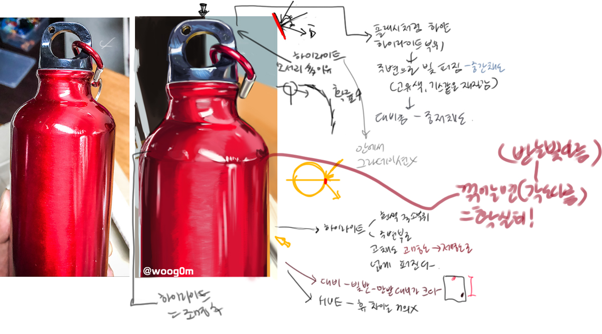 전에 했던 재질감+빛 공부
