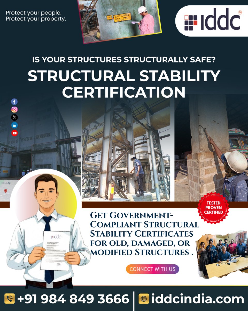 iddcengineers's tweet image. Your structure structurally safe ensure the safety and integrity of your building with government

📞 Contact Us: +91 984 849 3666

Mail Id : vizag@iddcindia.com

#IDDCEngineers #structuralsafety #structuralstability #buildinginspection