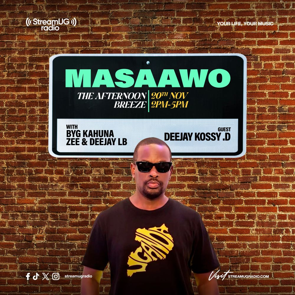 StreamUGRadio's tweet image. "Vibes on point! 🚀 Catch MASAAWO THE AFTERNOON on StreamUG radio today, Nov 20th, 2PM-5PM! 🎧 Hosted by BYG KAHUNA, ZEE &amp;amp; DEEJAY LB with guest DEEJAY KOSSY .D 💥 Tune in for the BREEZE! 🌟 Check out streamugradio.com #StreamUG #MASAAWO #AfternoonBreeze" @byg_kahuna