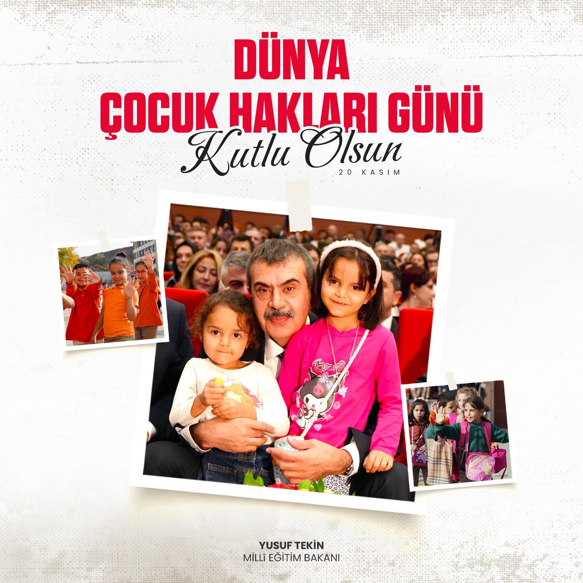 📌 20 Kasım Dünya Çocuk Hakları Günü Kutlu Olsun

Çocukların insan onuruna yaraşır, barışçıl, müreffeh bir dünyada yaşamaları; sağlık, eğitim ve diğer tüm imkânlardan eşit bir şekilde yararlanarak huzur dolu bir hayat sürmeleri hepimizin ortak mutluluğudur.

Bu mutluluğu gerçek