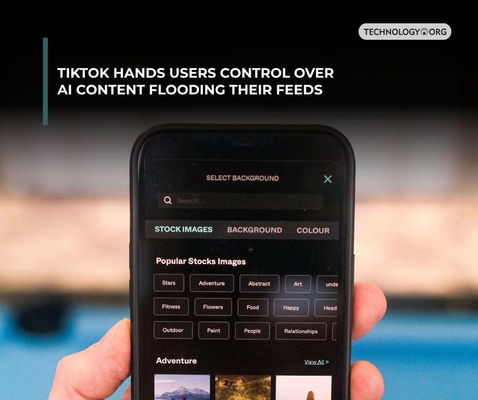 TechnologyOrg's tweet image. TikTok users can now decide exactly how much artificial intelligence-generated material appears in their personalized recommendations

Full article: technology.org/2025/11/20/tik…

#tiktok #ai #aitech #tech #technology #explore #fyp