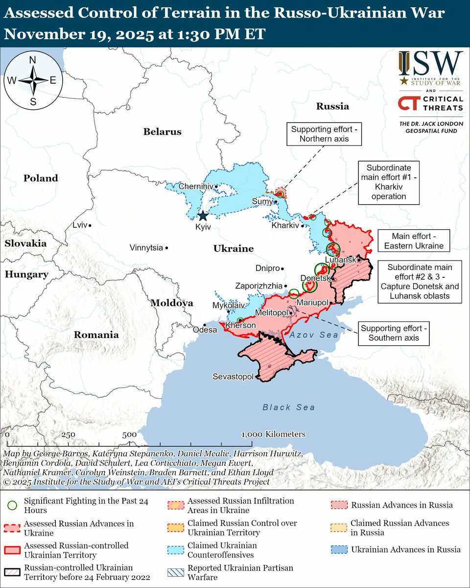 TheStudyofWar's tweet image. US and Russian officials reportedly drafted a 28-point peace plan that amounts to Ukraine’s full capitulation and would set conditions for renewed Russian aggression against Ukraine. Several Western media outlets reported on November 19 that US and Russian officials worked on a…