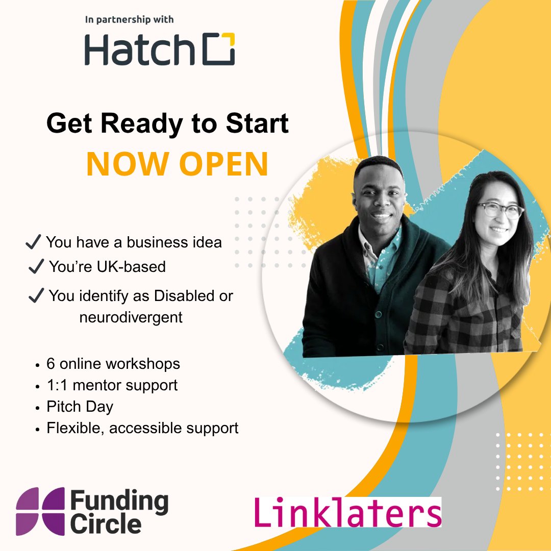 BexleyBE's tweet image. 🎤 Get Ready to Start

Got a business idea but not sure where to begin? Hatch Enterprise’s Get Ready to Start programme supports Disabled and neurodivergent entrepreneurs to build confidence, learn business foundations, and take the next step.