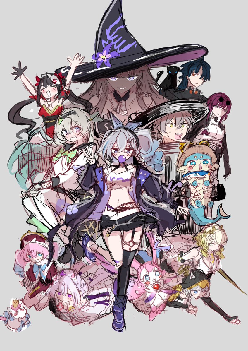 表紙のラフ描いた
キャラ多くて大変！