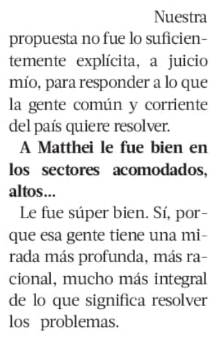 louisdegrange's tweet image. Juan Sutil hoy en La Tercera: “A Matthei le fue súper bien en los sectores acomodados porque esa gente tiene una mirada más profunda, más racional, mucho más integral&quot;.