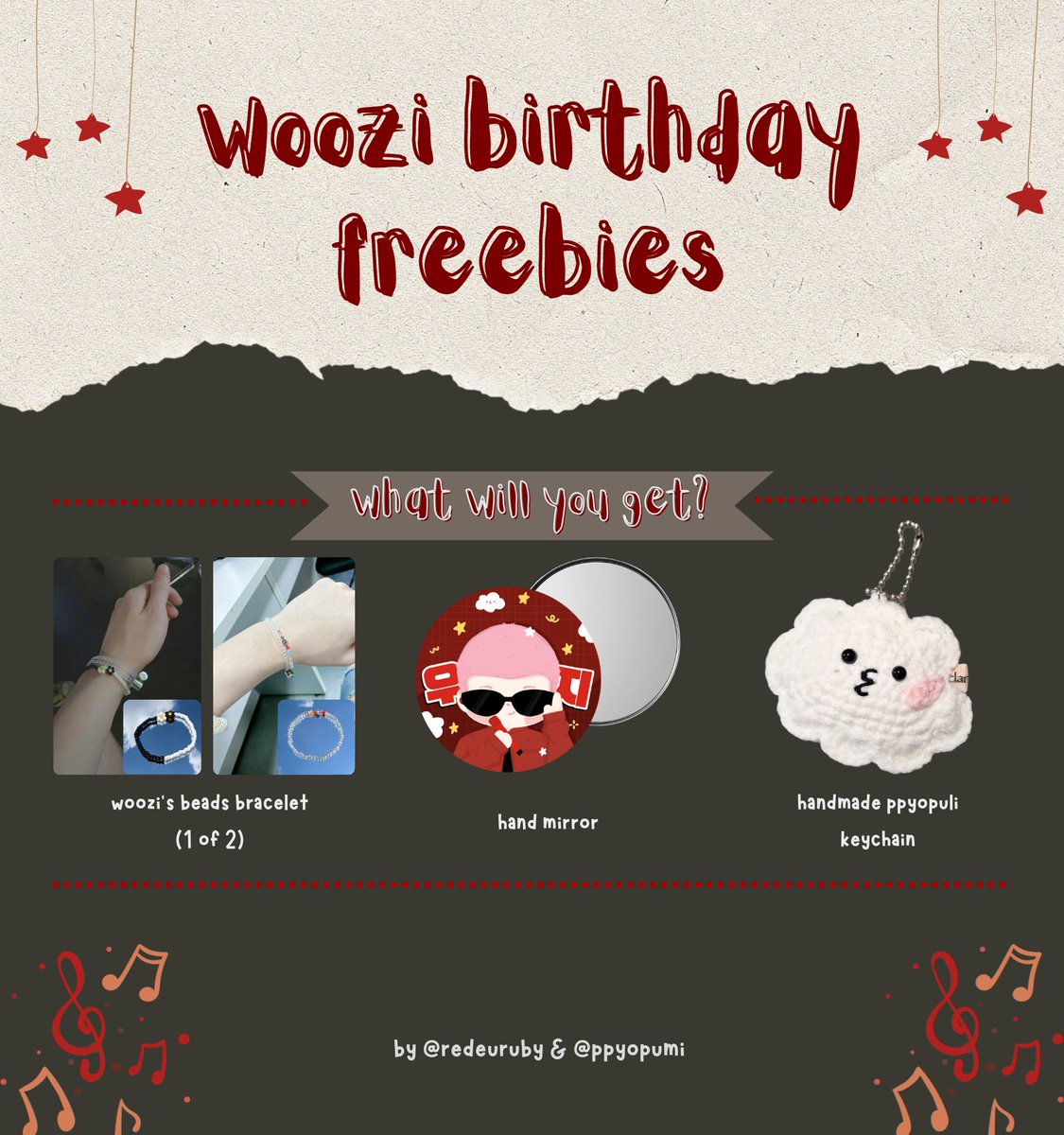 redeuruby's tweet photo. 𝘄𝗼𝗼𝘇𝗶 𝗯𝗶𝗿𝘁𝗵𝗱𝗮𝘆 𝗳𝗿𝗲𝗲𝗯𝗶𝗲𝘀 =͟͟͞♡
oleh @redeuruby &amp; @ppyopumi

how to claim:
⋆ like &amp; rt this tweet
⋆ for ina carats &amp; woozidan
⋆ 1 set/account
⋆ claim by 🍊 25.11 at 7 pm (🔗LINK BELOW)
⋆ price set 2.211 (no refund)
⋆ put your X uname ON NOTES https://t.co/SF5jLbee1N