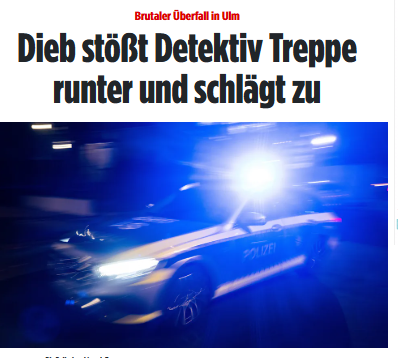 Taykra's tweet image. #Ulm: Eine Gruppe wollte teure Pullover klauen – doch ein Ladendetektiv kam ihnen auf die Schliche. Was dann passierte: Einer der Täter stieß den Mann die Rolltreppe hinunter und schlug mehrfach auf ihn ein. Die Diebe entkamen mit ihrer Beute. bild.de/news/inland/ul…