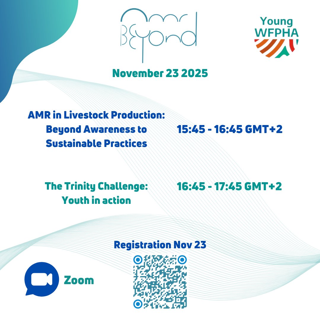 TrinityChall's tweet image. We are excited to be presenting at the AMR Beyond webinar series hosted by Young @WFPHA_FMASP on Sunday 23 November. Join us to explore #TTCYouth #AMR campaigns. Register using the QR code.