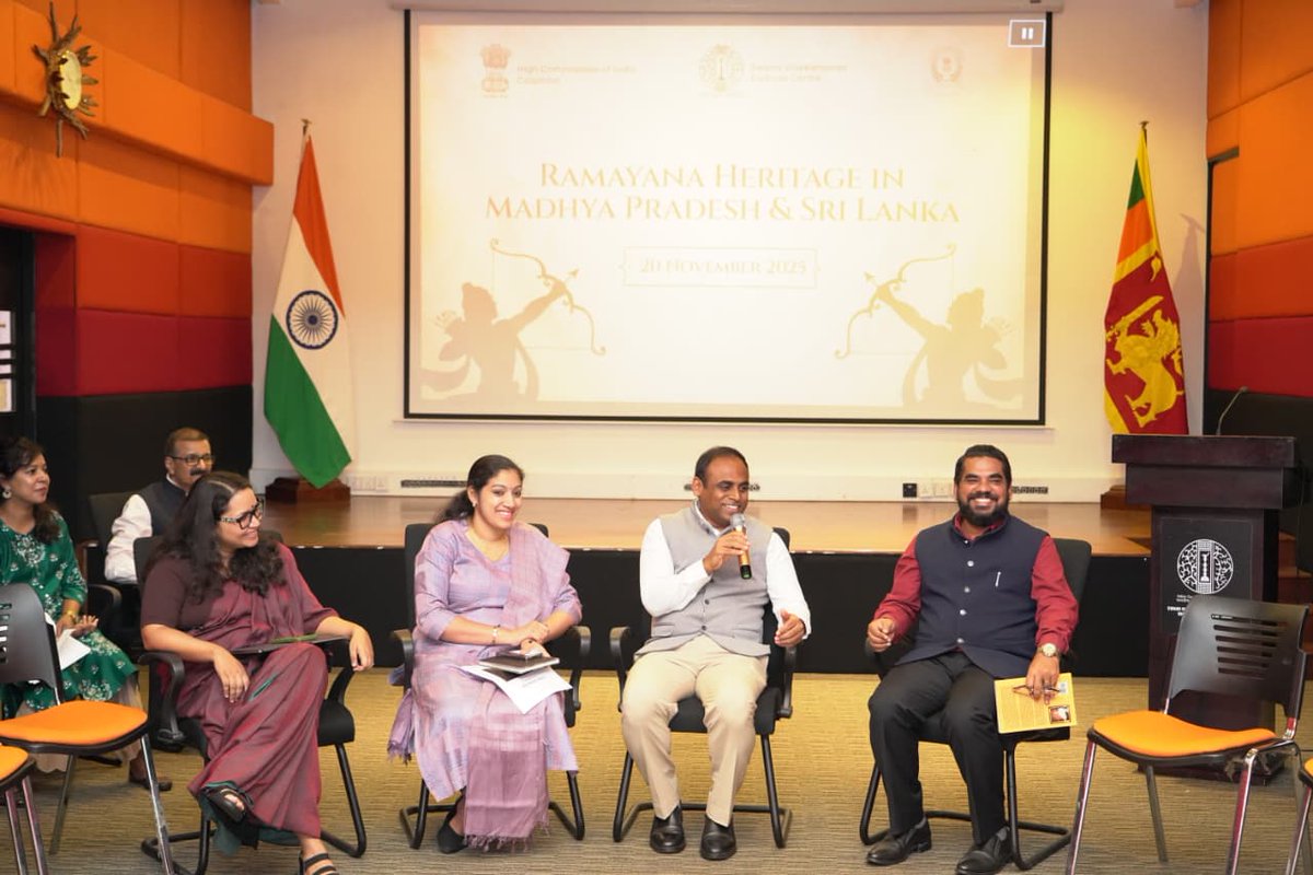 IndiainSL's tweet photo. Nurturing 🇮🇳 - 🇱🇰 shared heritage of Ramayana.

A delegation led by Managing Director @MPTourism met experts, storytellers, artists and businesses associated with the Ramayana trail in Sri Lanka, highlighting the deep cultural connections between 🇮🇳 & 🇱🇰.

@MEAIndia 
@tourismgoi 
@incredibleindia 
@IndianDiplomacy
