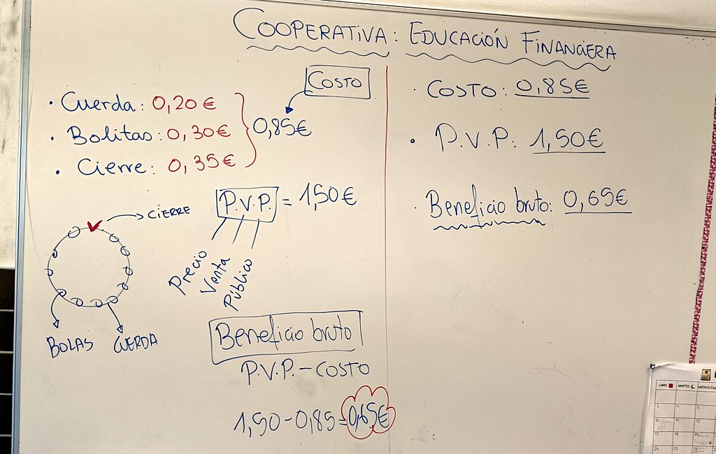 marcos_oaoa's tweet photo. 5° y 6°. Educación financiera.
"PULSERAS".
Costo, P.V.P. y beneficio bruto.
En la siguiente sesión: beneficio neto (gastos y hablaremos del IGIC/IVA). https://t.co/xkdCdUjEoh