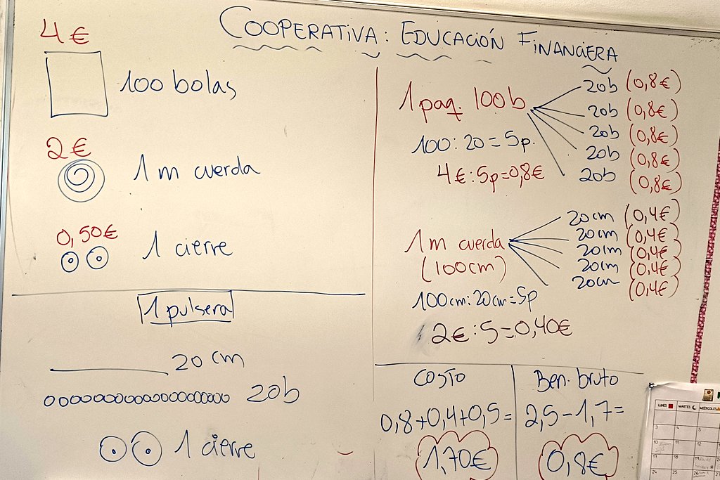 5° y 6°. Educación financiera.
"PULSERAS".
Costo, P.V.P. y beneficio bruto.
En la siguiente sesión: beneficio neto (gastos y hablaremos del IGIC/IVA).