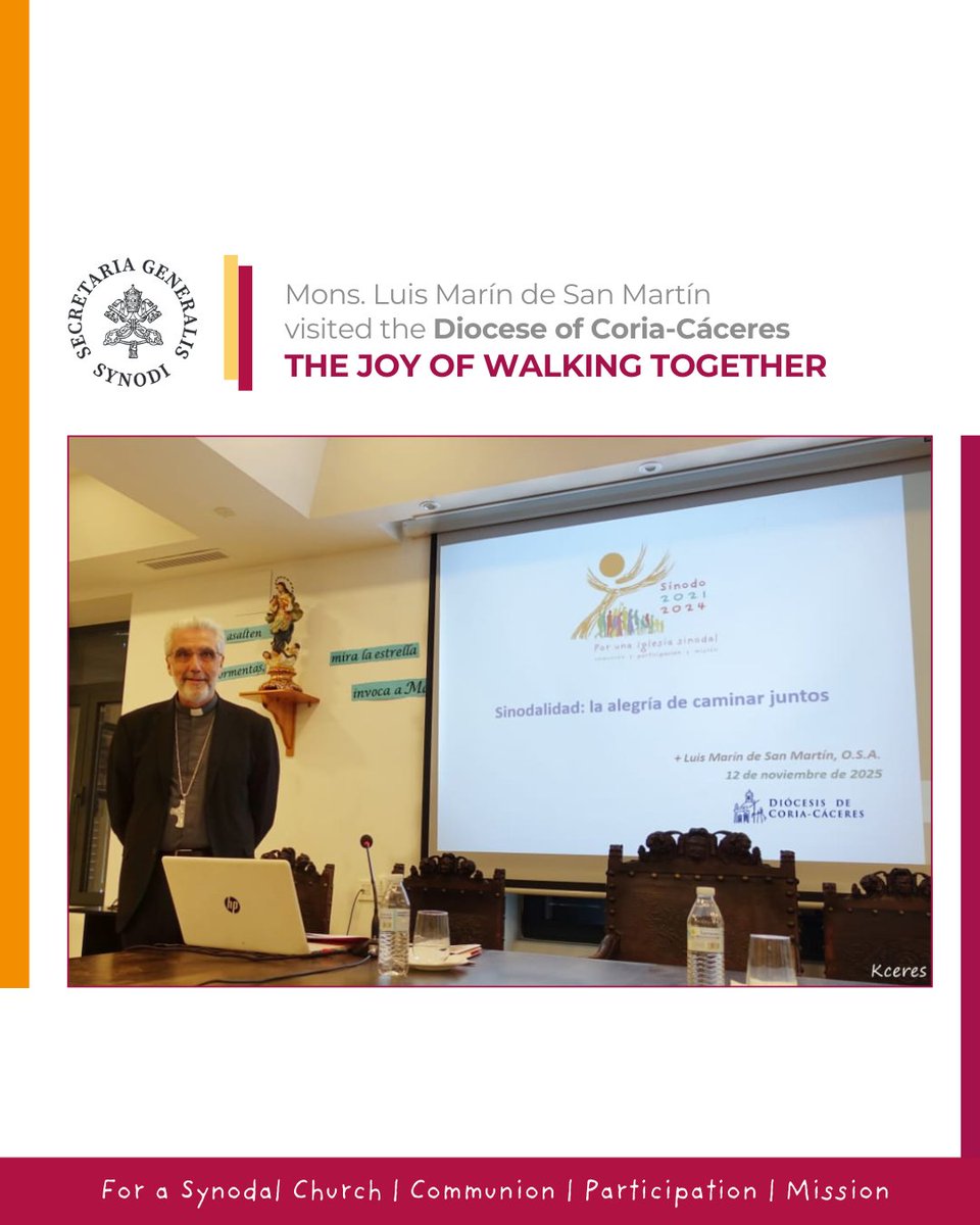 Synod_va's tweet photo. #synodevents In recent days, Mons. Luis Marín de San Martín visited the diocese of Coria-Cáceres at the invitation of the local bishop, Monsignor Jesús Pulido Arriero.
☘ He met with the parish #synodal teams, offering a contribution on The #Joy of Walking #Together. https://t.co/OcEoPuXwv7