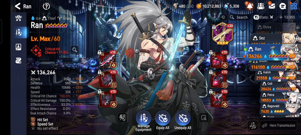 Frau_Arauu's tweet image. Buff testing E7 (Regular arena) - Ran 

Hard to use him especially there&apos;s whack a ton of Setsuka, BHwayong and G. Ras,outside of these type of teams he&apos;s good
With Moona and Briseria can alleviate the problem (at least).
Good buff but defense is just too dominant
#epicseven #e7