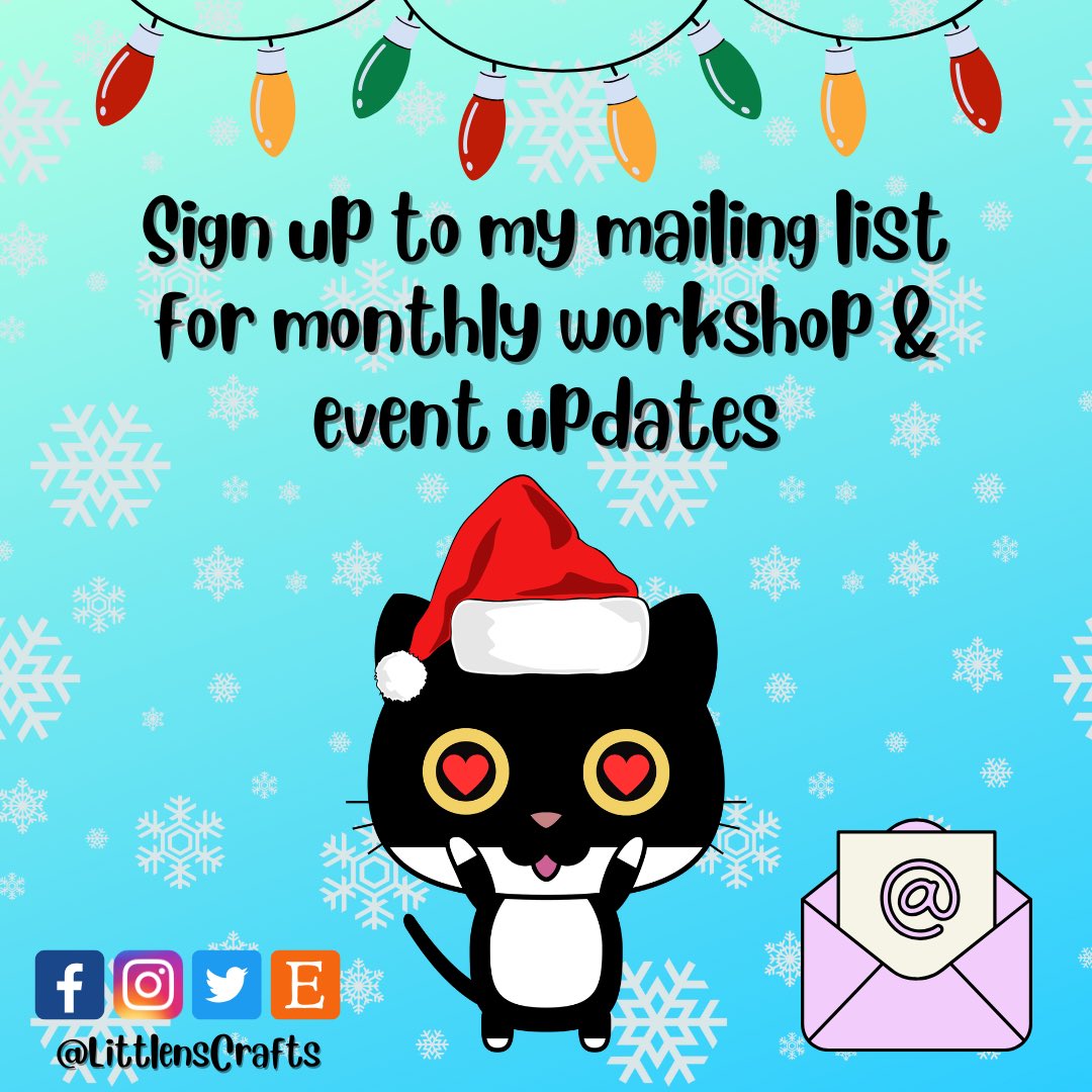Hi lovelies 🙋🏻‍♀️

If you want to receive monthly emails with news about upcoming workshops &amp; events please sign up to my mailing list 💌

Subscribe here ⬇️⬇️⬇️
mailchi.mp/b4e2f39675ad/l…
#TheCraftersUK #UKMakers #CraftBizParty