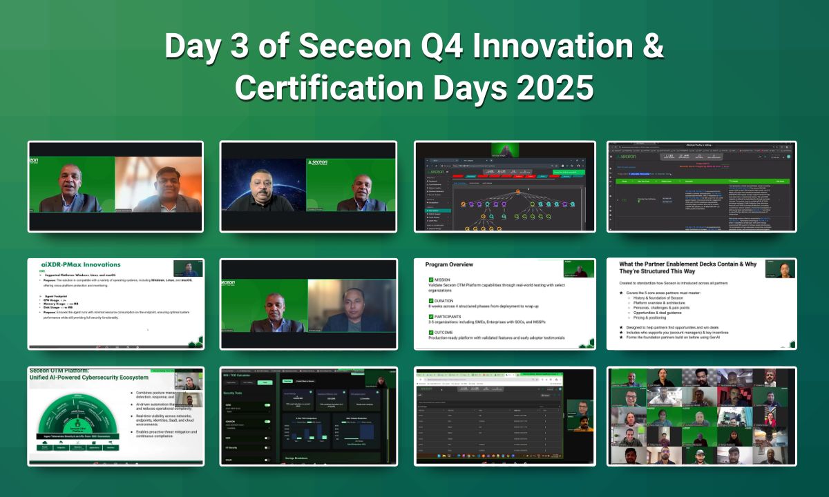 ⚡ <a href="/Seceon_Inc/">Seceon Inc.</a>  Innovation &amp; Certification Days Day 3 Highlights!  Day 3 was packed with high-energy discussions, expert insights, and powerful demos that showcased how Seceon continues to lead the future of AI-driven cybersecurity. 🚀
Innovation &amp; Certification Day 3 Highlights!