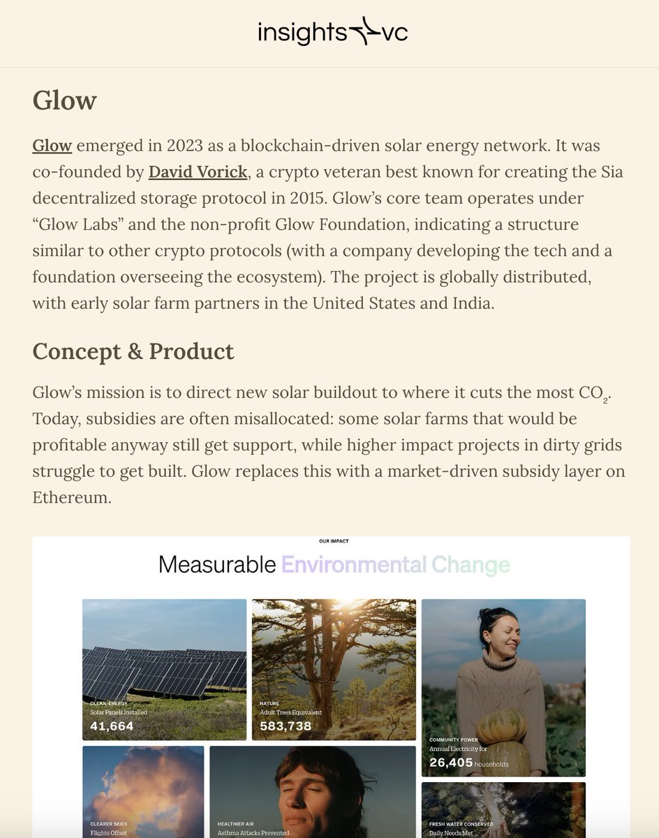 GlowFND's tweet image. New to Glow? ☀️

@insights4vc&apos;s latest research post: 

&quot;The New Playbook For Financing Clean Energy&quot; 

Deep dives into DePIN, onchain solar, and Glow&apos;s global vision; an excellent educational read for all.

Read the full feature below 👇

1/3
