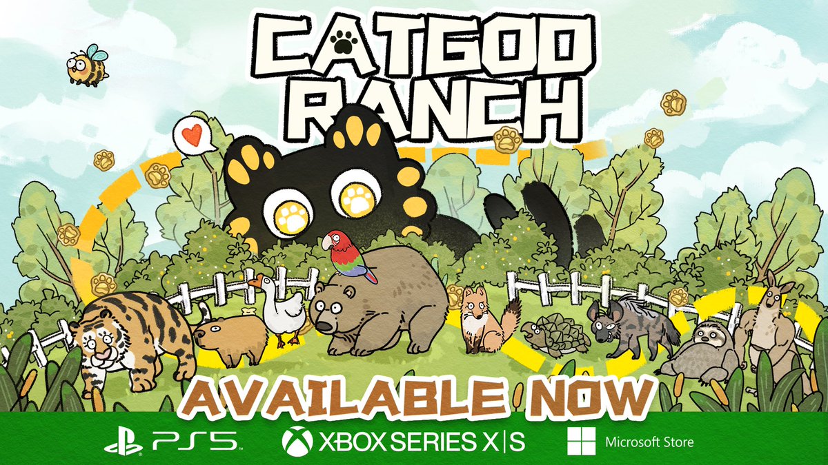 catgodranch's tweet image. Our game is now available on PS and Xbox, where you can raise hundreds of wise little animals to offer to the Cat God!
#IndieGameDev #catgodranch #gamedev #Xbox #ps5