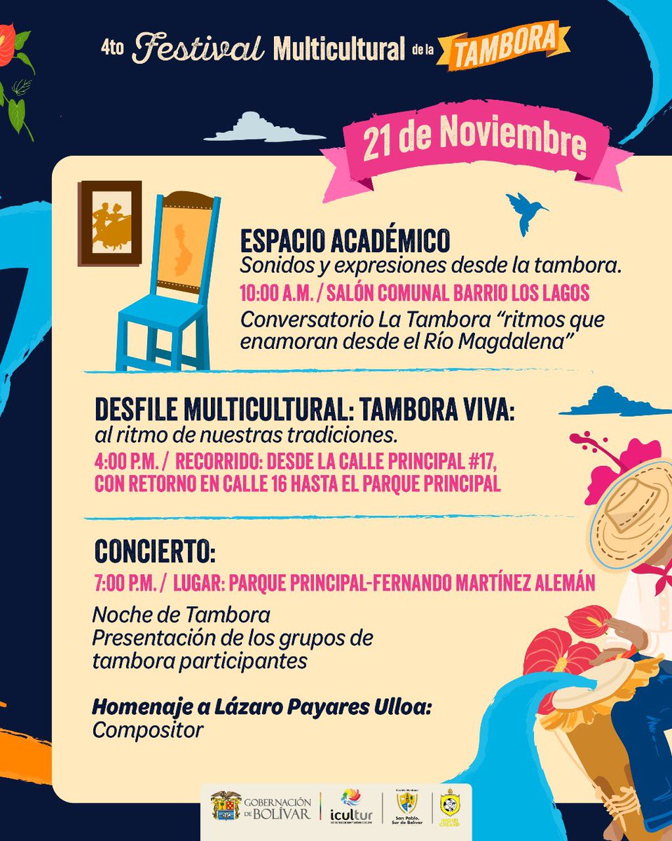 Rumbo a San Pablo, Sur de Bolívar, para presentar y disfrutar del 4º Festival Multicultural de La Tambora.
<a href="/icultur_Bolivar/">Icultur Bolívar</a> <a href="/YamilHAranaP/">Yamilito Arana</a>