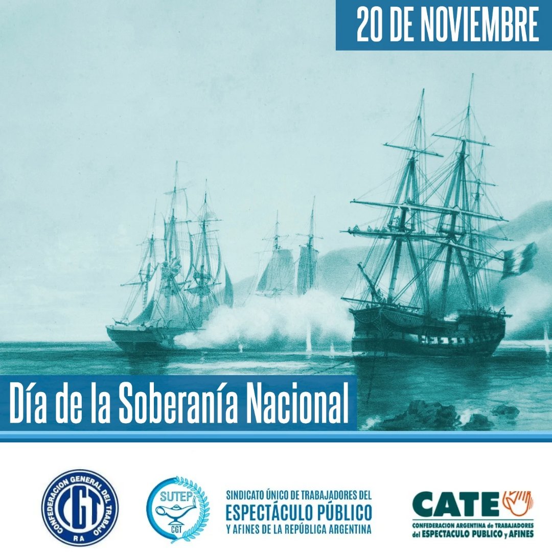 🇦🇷 Día de la Soberanía Nacional
Cada 20 de noviembre recordamos la valentía de quienes defendieron nuestra tierra en la Batalla de la Vuelta de Obligado (1845).

Un recordatorio de que la soberanía se defiende con coraje, unidad y convicción. 🇦🇷
#suteppresente