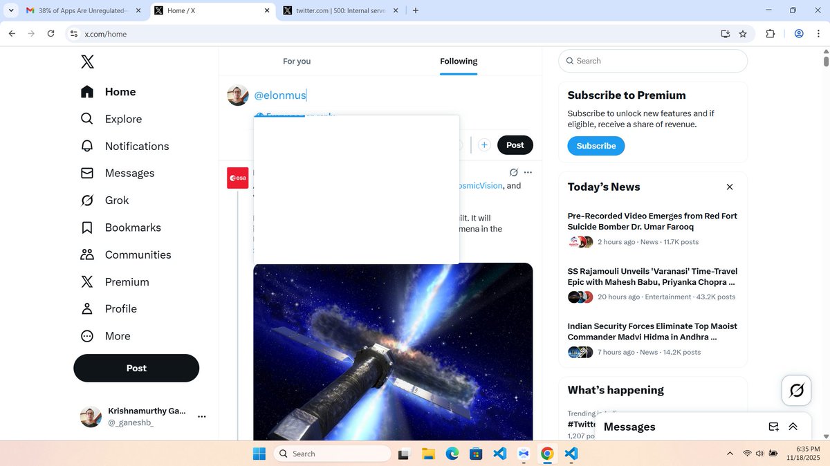 _ganeshb_'s tweet image. #x or #twitter #server was down and i caught it @X @XCorpIndia @elonmusk @SpaceX