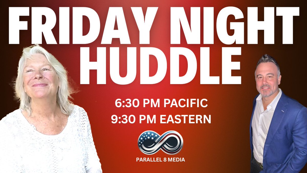 It's almost that time again.  Fri-yay!

This week, join me on location at ARC Training in Florida with Cathy O'Brien and others.

Relax, unwind and start your weekend with some thoughtful levity on the Friday Night Huddle.

Parallel 8 Media
Friday, November 21
6:30pm Pacific |
