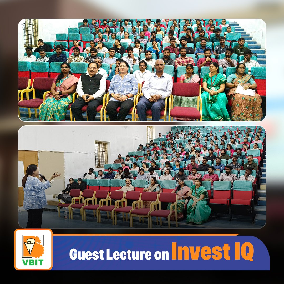 VBITHYD's tweet image. The Department of Business Management organized an insightful Guest Lecture on Invest IQ on 18th November, 2025.

#VBIT #BusinessManagement #GuestLecture #InvestIQ #FinancialLiteracy #SEBITrainer #SmartInvesting #StudentDevelopment #FutureReady #EducationMatters