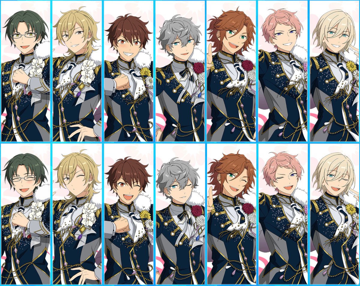 旧3A完成！！
瀬名と千秋小さ…
三毛縞はもう少し大きくないと変ではあるから大体の身長差っぽい。
お揃い衣装ありがとうございます🙏✨
178 178 175 174 180 177 179