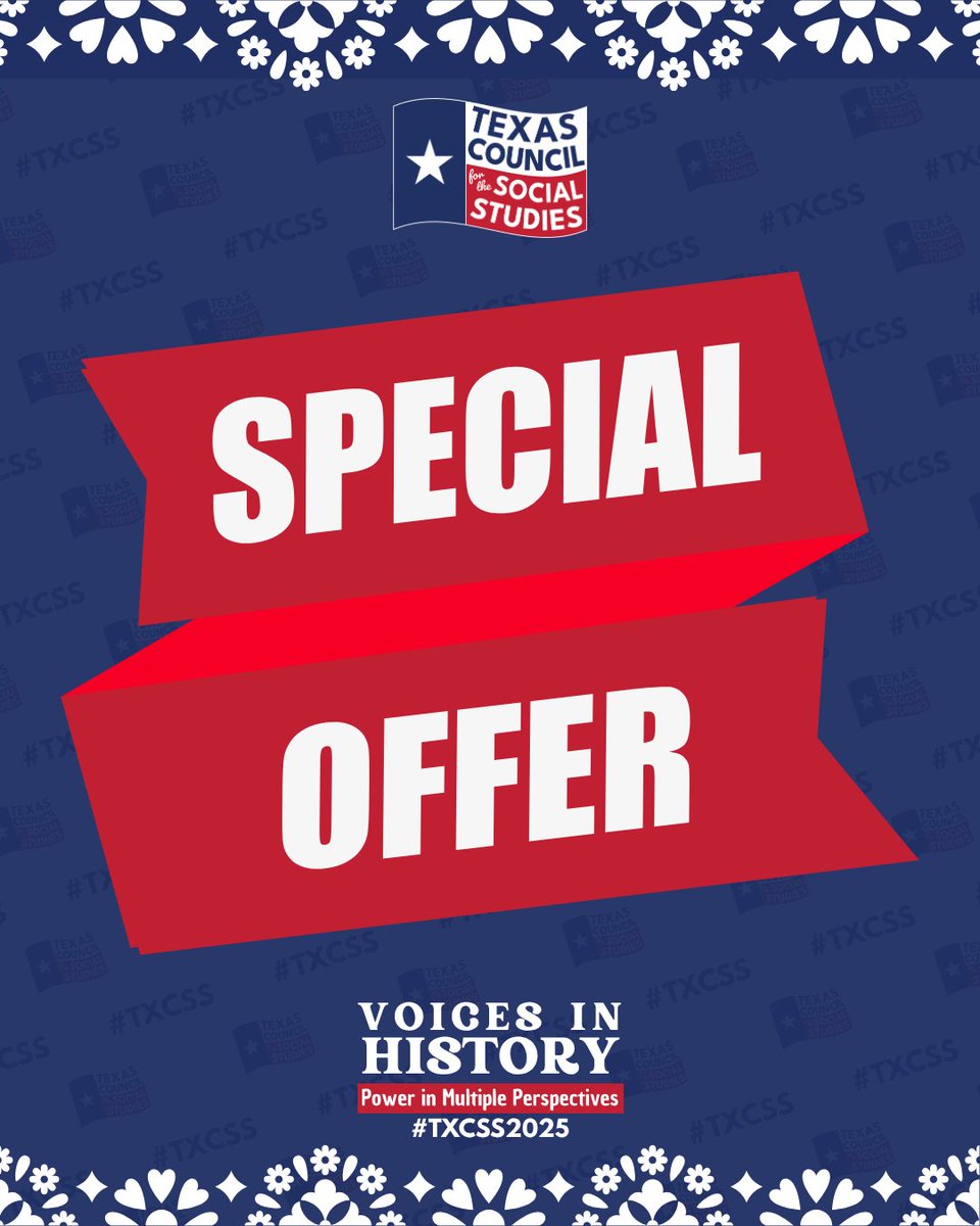 TxSocialStudies's tweet image. Thank you for making #TXCSS2025 in Frisco an amazing success! 🎉 Our keynote Hasan Kwame Jeffries inspired us all — now get a signed copy of his book Understanding and Teaching the Civil Rights Movement!
🗓️ Order by Dec 3!
🔗 txcss.net/onlinestore
#VoicesInHistory