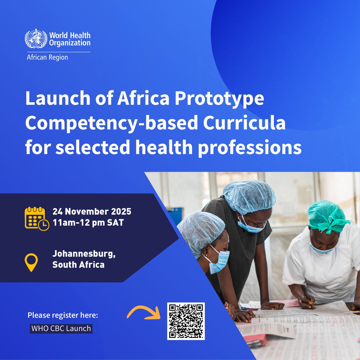 WHOAFRO's tweet image. .@WHOAFRO is launching the &apos;Africa Prototype Competency-Based Curricula&apos;, a new model co-created with African experts to modernize training for 10 key health professions. 

The aim: align education with real health system needs and build a stronger, skilled workforce. 

Join the…
