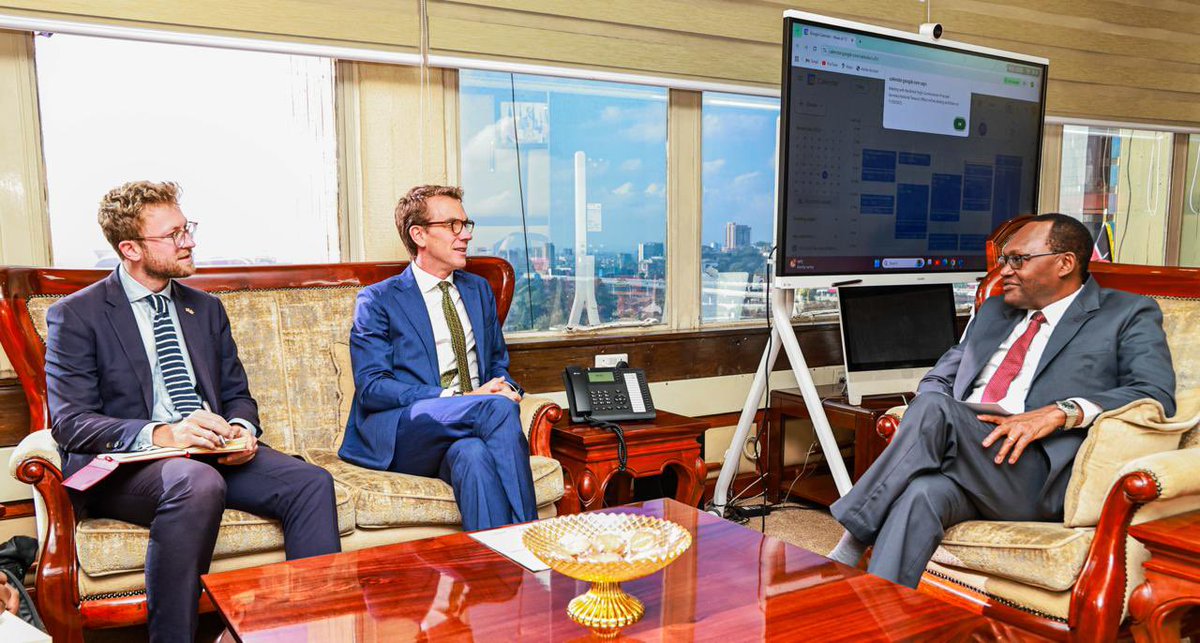 Kiptoock's tweet image. This morning, I hosted H.E. Dr. Ed Bernett, Chargé d’Affaires of the @UKinKenya to Kenya and Permanent Representative to UNEP and UN-Habitat, for a courtesy call to advance our shared priorities.

Kenya and the United Kingdom enjoy a strong economic relationship and strategic…