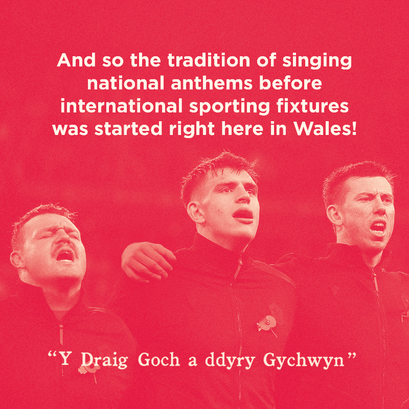 WelshRugbyUnion's tweet photo. Hanes yr anthem 🏴󠁧󠁢󠁷󠁬󠁳󠁿🎶

1️⃣2️⃣0️⃣ years of tradition ❤️

#CymruAmByth