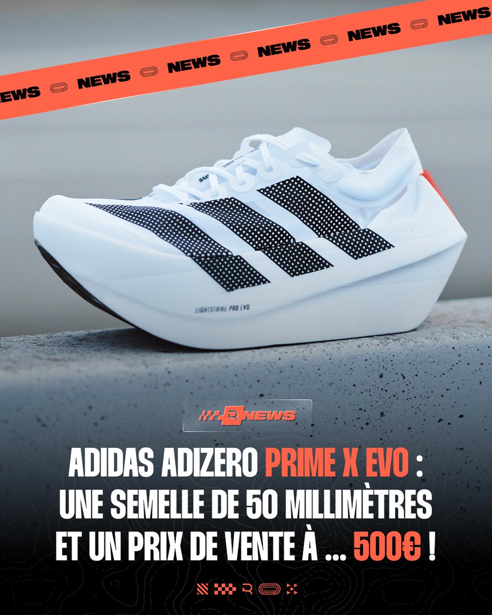 🤯 Le 𝙢𝙤𝙙𝙚̀𝙡𝙚 du jour ! C’est la très atypique et tape à l’œil « 𝘼𝘿𝙄𝘿𝘼𝙎 𝘼𝘿𝙄𝙕𝙀𝙍𝙊 𝙋𝙍𝙄𝙈𝙀 𝙓 𝙀𝙑𝙊 » 👀 Encore une nouvelle supershoe ! 🚀 Tout savoir sur la chaussure : 

𝙋𝙤𝙞𝙙𝙨 → 146 grammes
𝘿𝙧𝙤𝙥 → 3 millimètres (faible) 
𝙃𝙖𝙪𝙩𝙚𝙪𝙧 𝙙𝙚