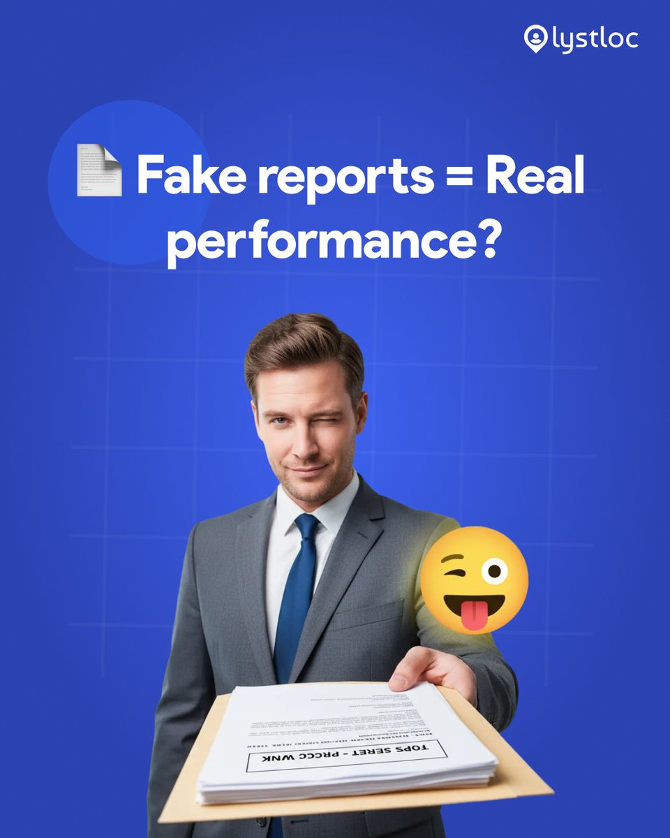 lystloc's tweet image. Fake reports are fun… until they cost you real decisions.

Choose clarity over chaos. 

Try Lystloc’s automated reporting today 👉 lystloc.com

#fieldteams #fieldoperations #livetracking #attendancetracking #teamproductivity #lystloc