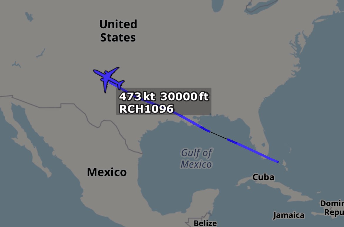 ArmchairAdml's tweet image. #USAF United States Air Force

Boeing KC-46 Pegasus 1x
#AE63BA 20-46078 - REACH 1096

REACH 1096 started tracking west of the Bahamas at FL300. There’s no ACARS/Mission Code for this flight. 

REACH 1xxx flights are usually carrying someone important iirc, would be great if