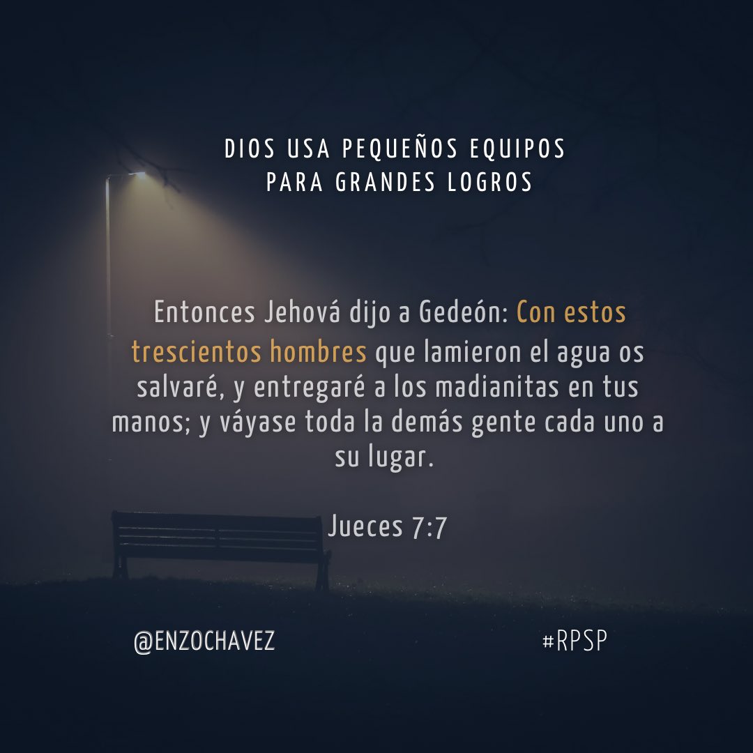 Jueces 7
En las manos de Dios, lo poco se vuelve suficiente. Un equipo pequeño, recursos limitados o ideas sencillas pueden transformarse en grandes resultados cuando Él guía tus pasos. Lidera con fe: Dios potencia lo que tú entregas con visión y valentía. ¡Confía!.
#rpsp
