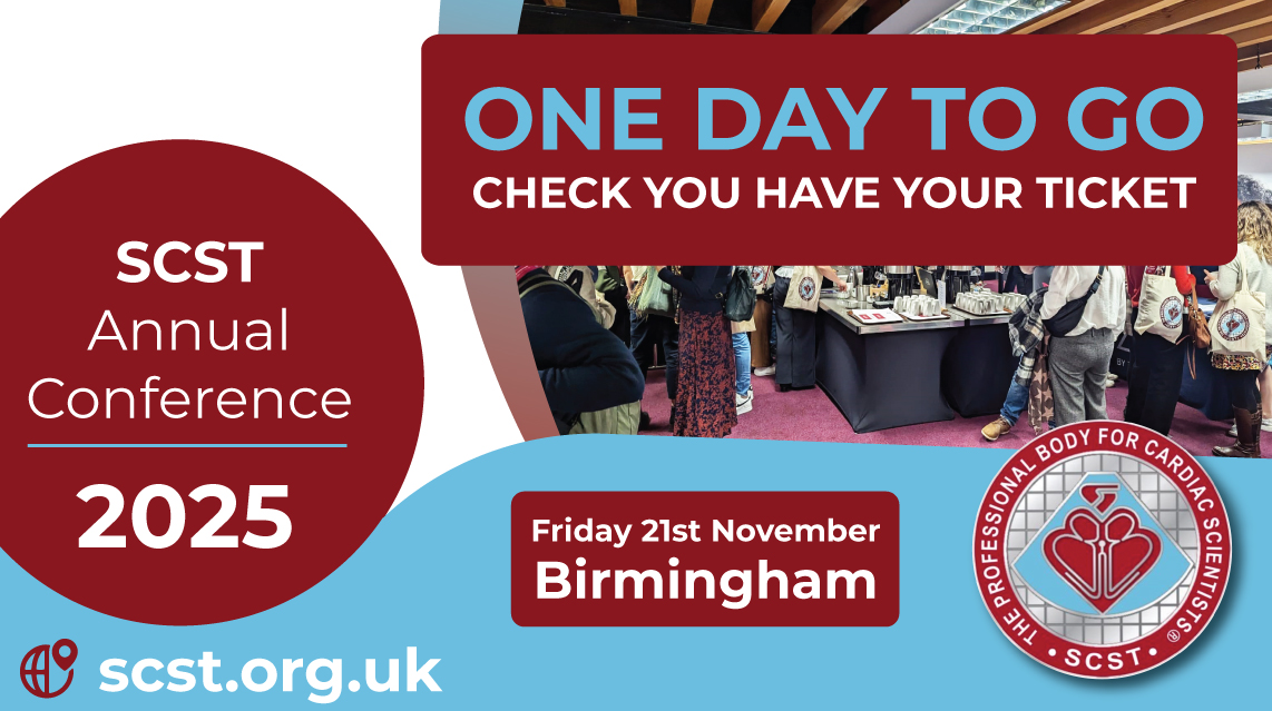 SCSTcouncil's tweet image. 🚨 ONE DAY TO GO 🚨The countdown is almost over! Ticket reminders have been sent out - be sure to check your inbox (and junk folder!).

The SCST team is looking forward to welcoming everyone TOMORROW at this must-attend event for the latest in cardiac science.

#SCST2025