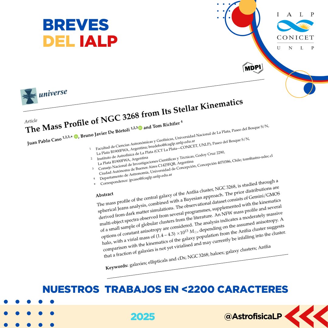 ¿Cuánta masa rodea a la galaxia dominante del cúmulo de Antlia?
En este trabajo, J. P. Caso y B. De Bórtoli (IALP-FCAG), junto con T. Richtler (U. de Concepción,Chile), analizan la masa de NGC 3268, la galaxia dominante del cúmulo de Antlia,utilizando datos del telescopio Gemini.