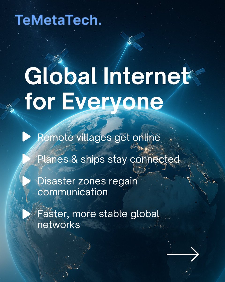 temetatech's tweet image. Space Internet is coming — and it’s about to change everything.
From remote villages to airplanes and oceans, satellite-powered Wi-Fi is unlocking true global connectivity. 
🔗 Explore more future-tech insights: temetatech.com
#SatelliteTech #TechRevolution #TeMetaTech