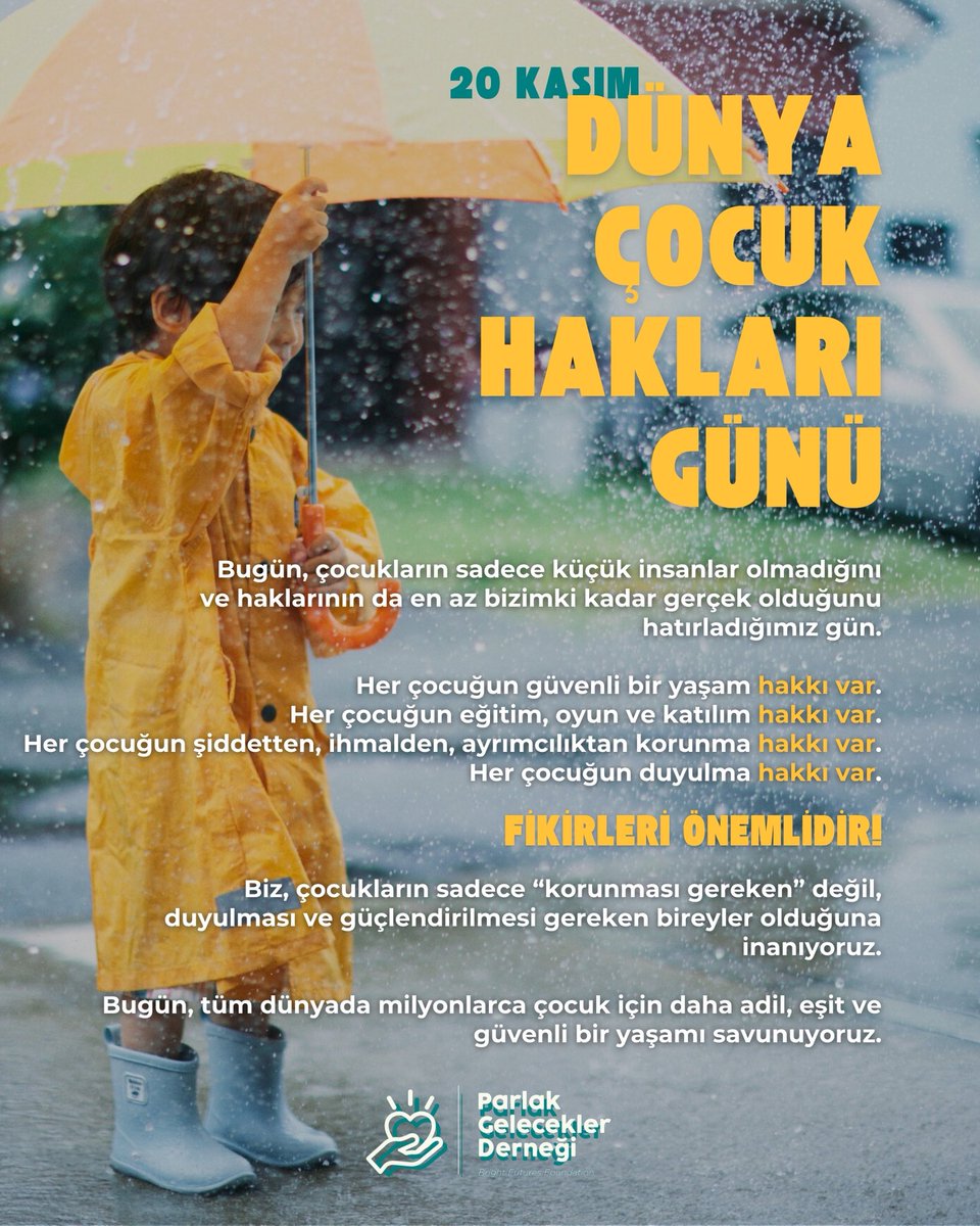 BrightfuturesF's tweet photo. 20 Kasım Dünya Çocuk Hakları Günü!! https://t.co/r2tTwkVUUP