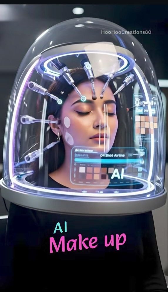 क्या वाकई आने वाले समय में मेकअप ऐसे होगा? 🤖💄
सोचिए बस कुर्सी पर बैठिए और AI आपके चेहरे का 3D स्कैन कर के परफ़ेक्ट मेकअप कर दे
अभी ये सिर्फ़ एक कॉन्सेप्ट है, लेकिन जिस रफ़्तार से AI बढ़ रहा है ये हकीकत बनने में ज़्यादा समय नहीं लगेगा
आपका क्या कहना है  पसंद आएगा ऐसा मेकअप या डर