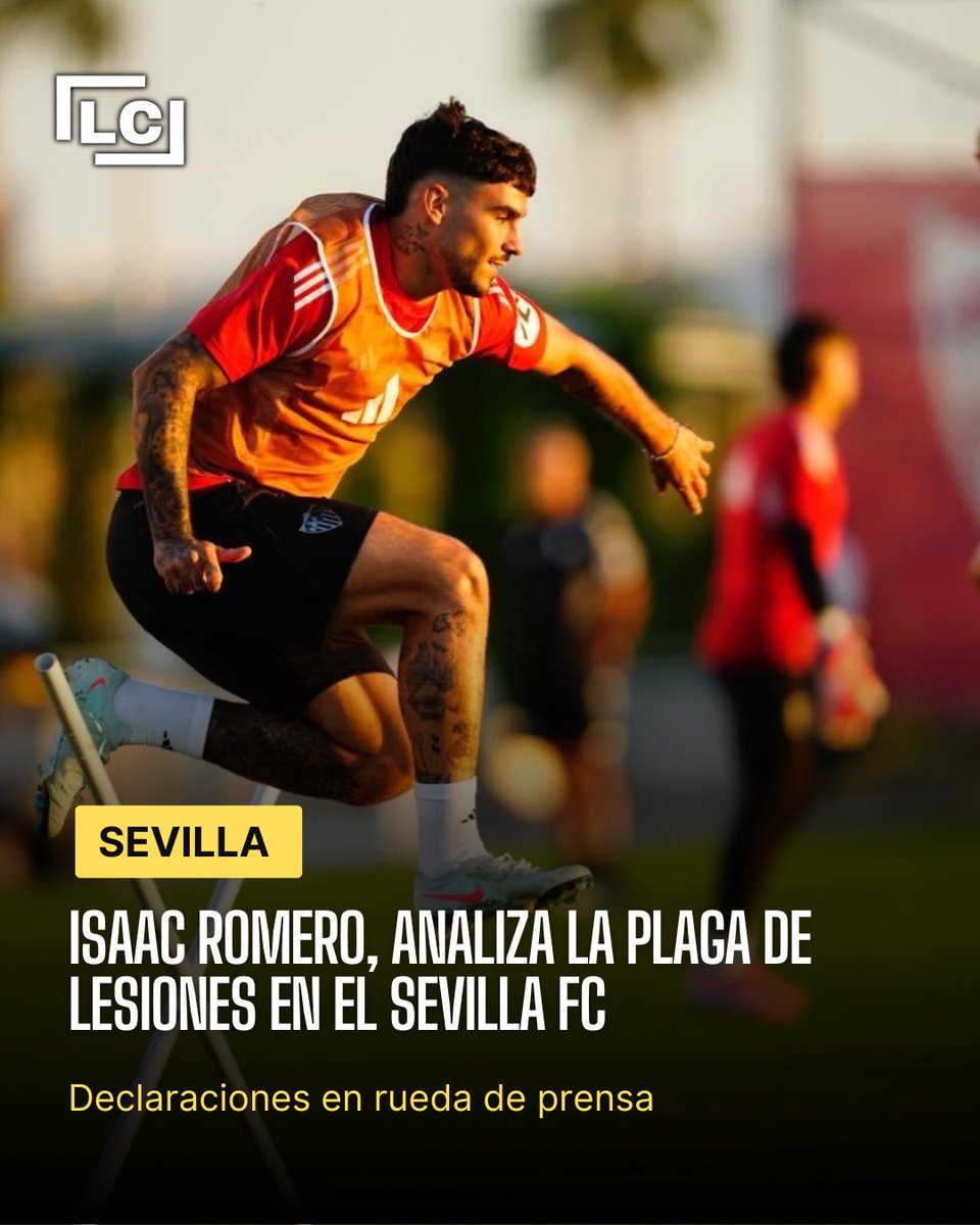 LaCruceta__'s tweet image. 🔴 Isaac Romero, analiza la plaga de lesiones en el #SevillaFC 

🗣️ “Si te dijera algún motivo, me lo estaría inventando. Son cosas que pasan en el mundo del fútbol”. 

⁉️ “No sabría darte una explicación concreta de porqué. Estamos trabajando para volver lo más pronto posible”