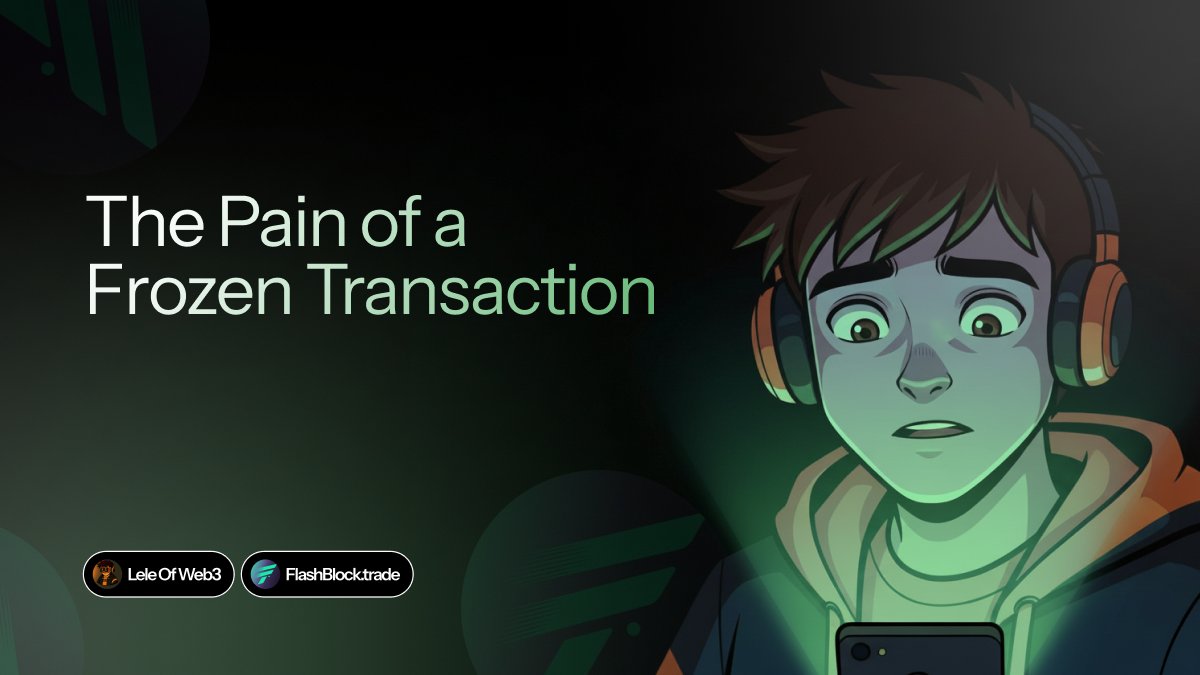 leleofweb3's tweet image. I still remember the worst trade of my life.

SOL was pumping, the chart looked like a rocket, and my transaction just… froze.

By the time it confirmed, the candle had already dumped.

If you’ve felt that pain, meet your new superpower: @FlashBlocktrade, the tool built to make…