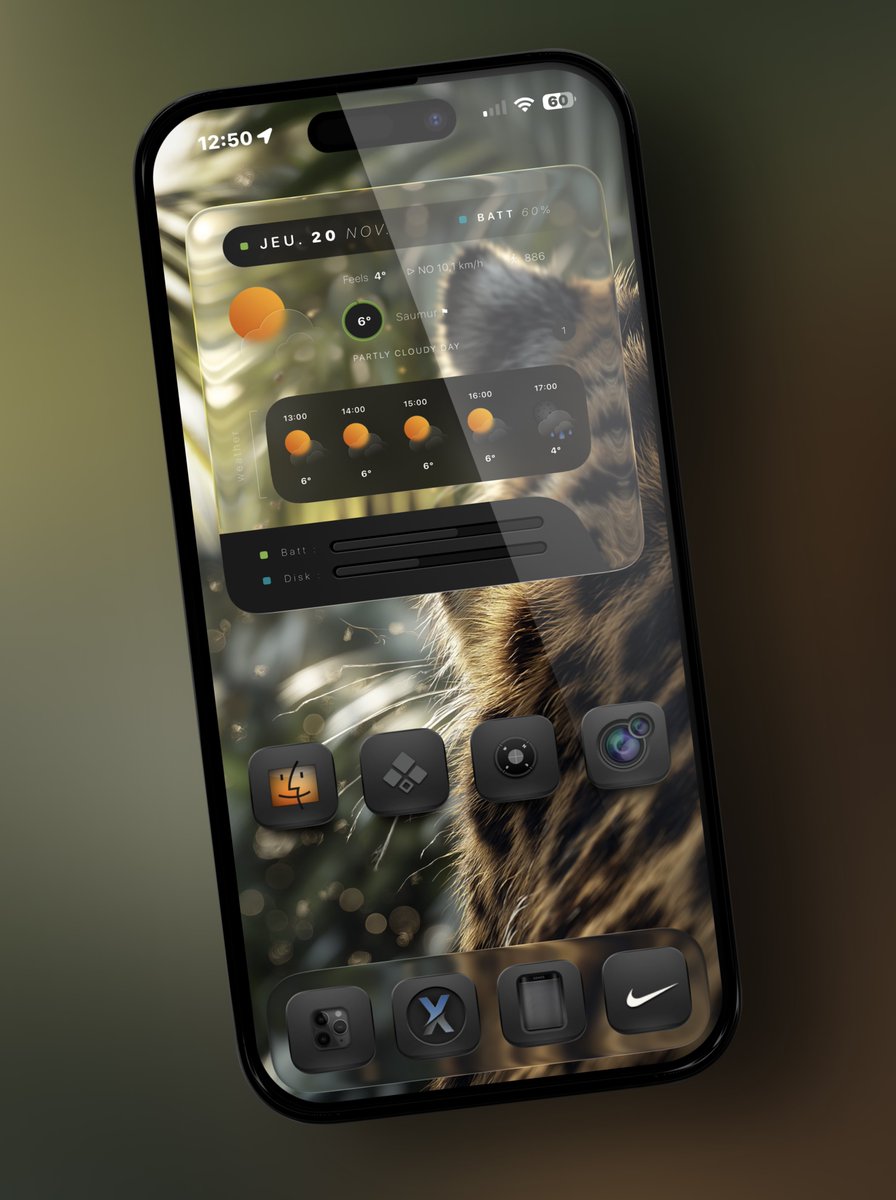 My Thursday iOS26 setup, with mLite app, ShowWalls app, Widgy app ♥️