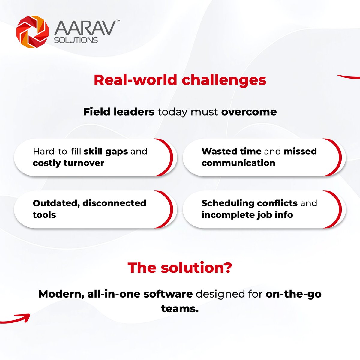 Aarav_Solutions's tweet image. Modern field service platforms bring together powerful capabilities — intelligent scheduling, real-time dispatching, work order management, inventory oversight, and contract tracking — ensuring every job is completed with seamless coordination between people and systems. 📋⚙️