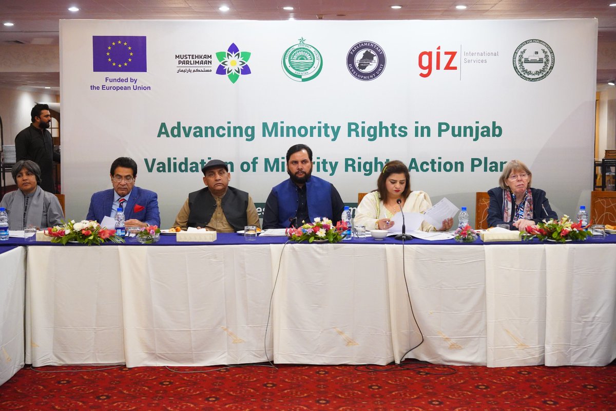 PIPS_GOV's tweet image. PIPS in collaboration with Mustehkam Parlimaan and - EU funded project -, organized a consultative session titled “Validation of the Minority Rights Action Plan for the Minority Cacus of the Provincial Assembly of Punjab” on Tuesday 18th November, 2025, at Avari Hotel Lahore.