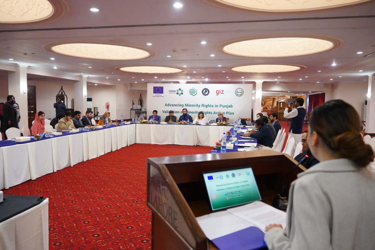 PIPS_GOV's tweet image. PIPS in collaboration with Mustehkam Parlimaan and - EU funded project -, organized a consultative session titled “Validation of the Minority Rights Action Plan for the Minority Cacus of the Provincial Assembly of Punjab” on Tuesday 18th November, 2025, at Avari Hotel Lahore.