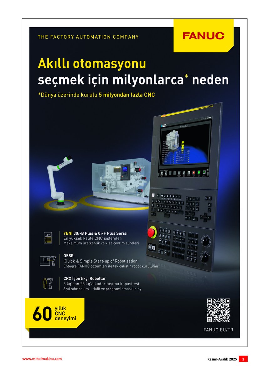 MetalMakina's tweet photo. ✨ CNC’de hız ve hassasiyetin adı: FANUC ROBODRILL   🔹 0,7 saniyede takım değişimi 🔹 5 eksene kadar esnek üretim 🔹 Ultra kompakt tasarım
https://t.co/a9Ydo49wVr
🏭 Elektronik, medikal, otomotiv ve daha fazlası için ideal! #FANUC #ROBODRILL #CNC #Endüstri40 https://t.co/rp5qYvFBjU