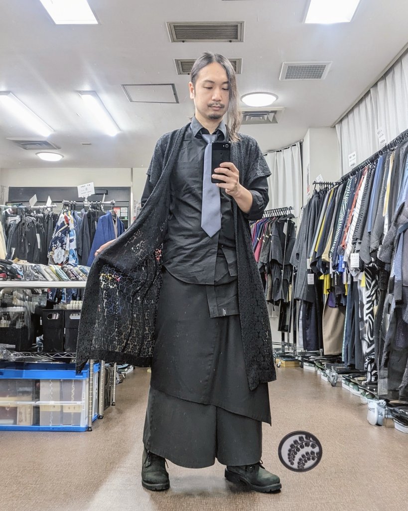 00s 袴スラックス 極太 archive あおばくん着用似 袴パンツ