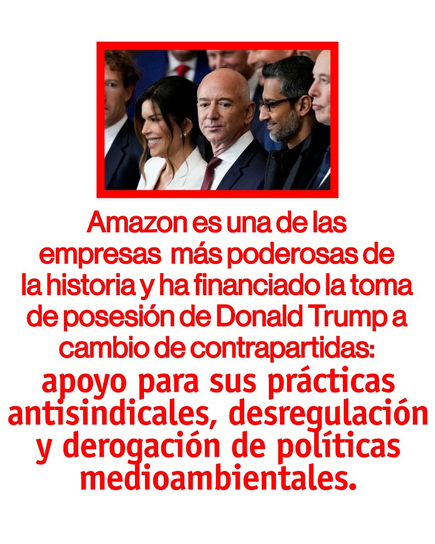 Comunica_FSCA's tweet image. ⚠️ Las grandes empresas tecnológicas y la extrema derecha confluyen para atacar a la democracia y a la libertad: Amazon no es ajena a este objetivo.  #MakeAmazonPay