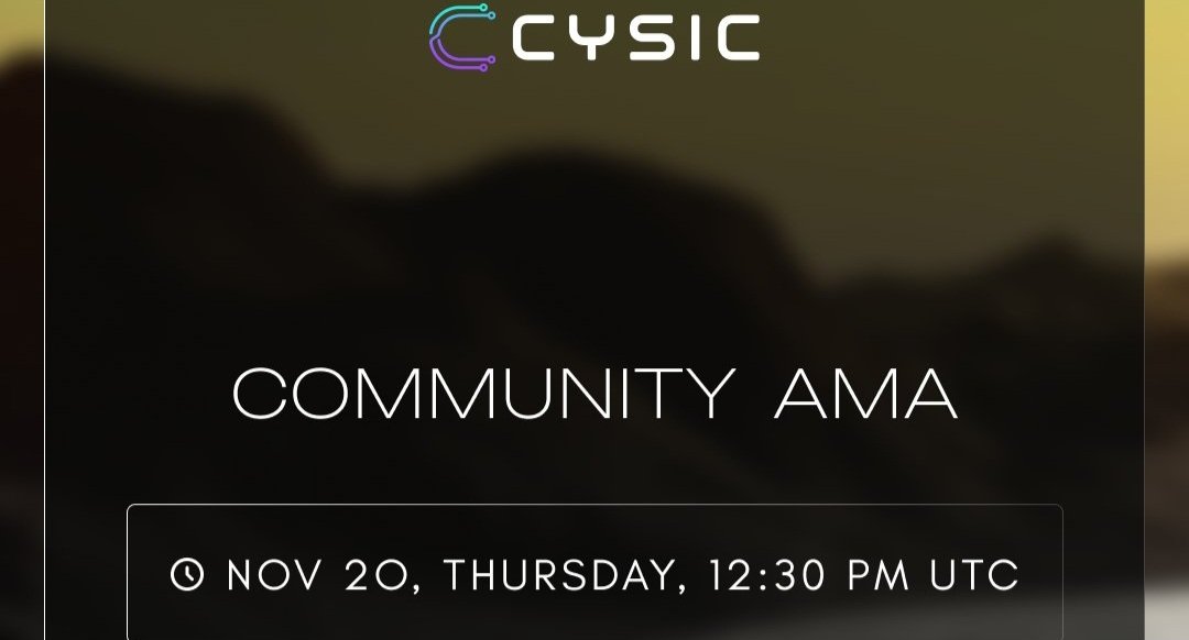Cysic Community AMA Alert!
Join us today, Thursday, Nov 20 at 12:30 PM UTC, for an engaging session with the <a href="/cysic_xyz/">Cysic</a> team.
Exciting updates and important discussions await this is definitely one you don’t want to skip.